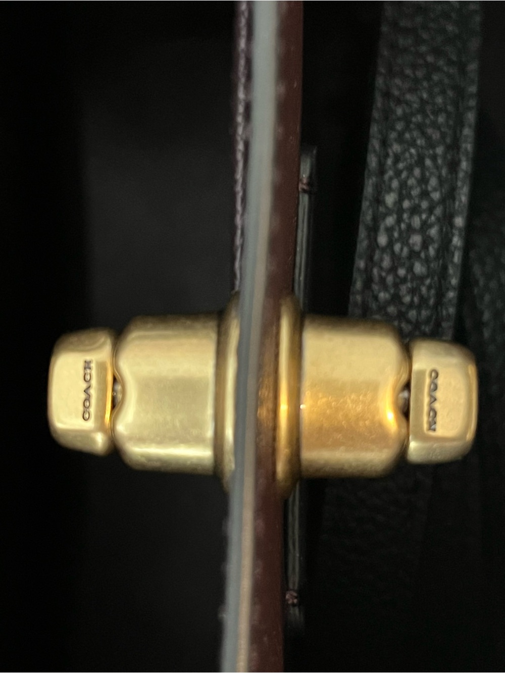 Coach Black Pebbled Leather Shoulder Bag with Gold Hardware - Picture 10 of 16
